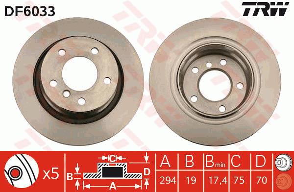 Tarcza hamulcowa TRW DF6033