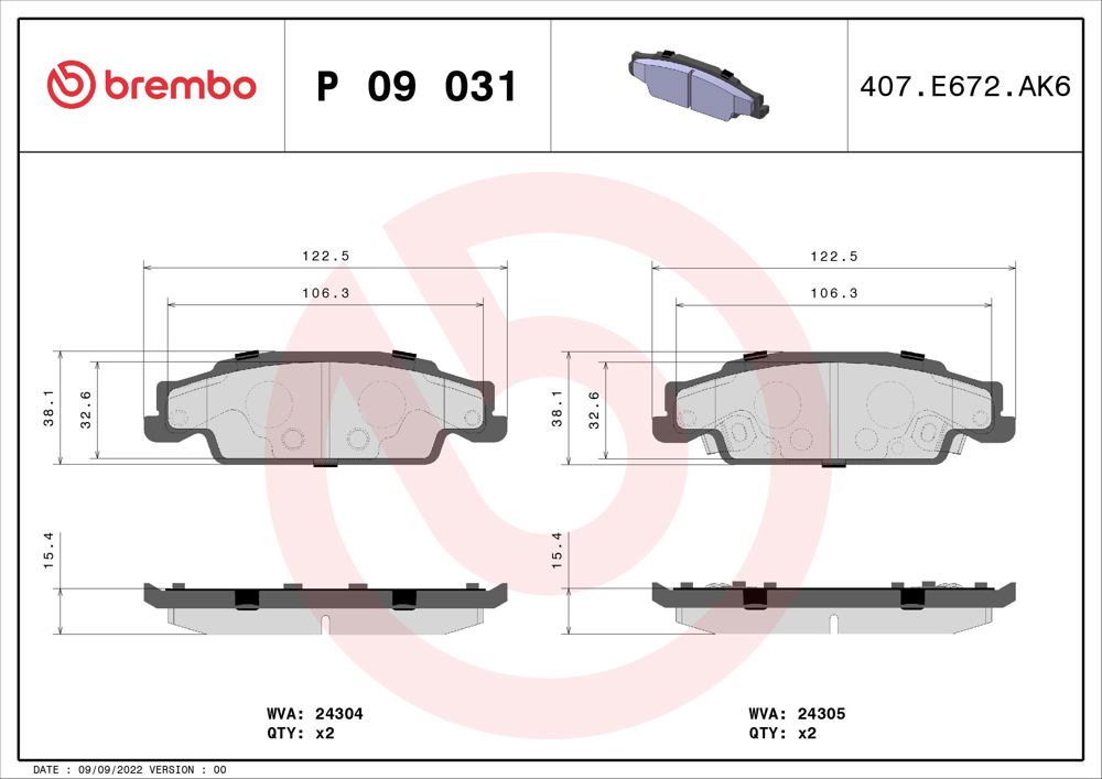 Klocki hamulcowe BREMBO P 09 031