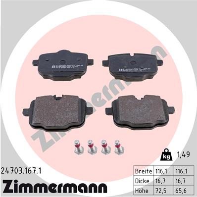 Klocki hamulcowe ZIMMERMANN 24703.167.1