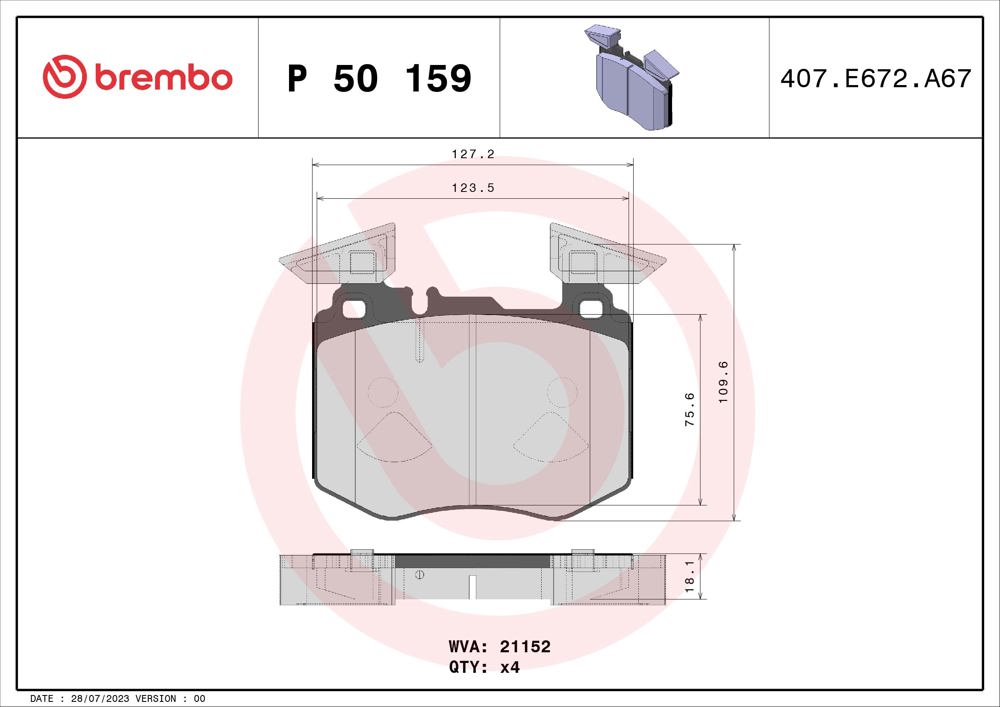 Klocki hamulcowe BREMBO P 50 159