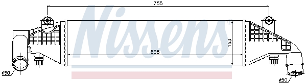 Chłodnica powietrza intercooler NISSENS 96532