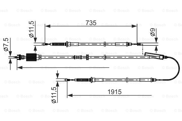 Linka hamulca ręcznego BOSCH 1 987 482 801