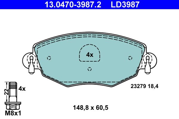 Klocki hamulcowe ATE 13.0470-3987.2