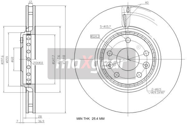 Tarcza hamulcowa MAXGEAR 19-2363