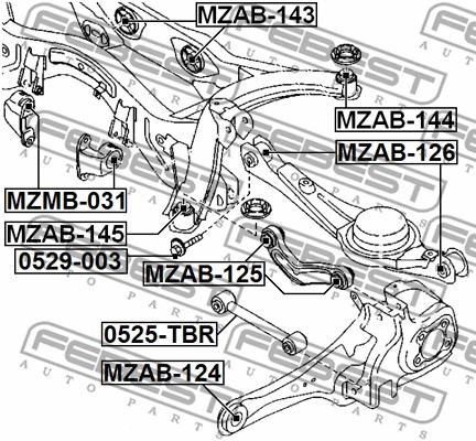 Tuleja wahacza FEBEST MZAB-125