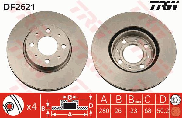 Tarcza hamulcowa TRW DF2621