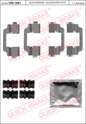 Zestaw akcesoriów montażowych  klocków hamulcowych QUICK BRAKE 109-1861