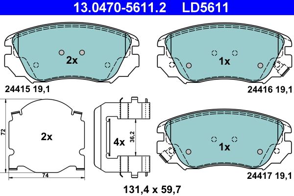 Klocki hamulcowe ATE 13.0470-5611.2