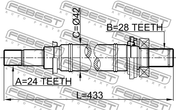 Półoś napędowa FEBEST 0512-M316MT
