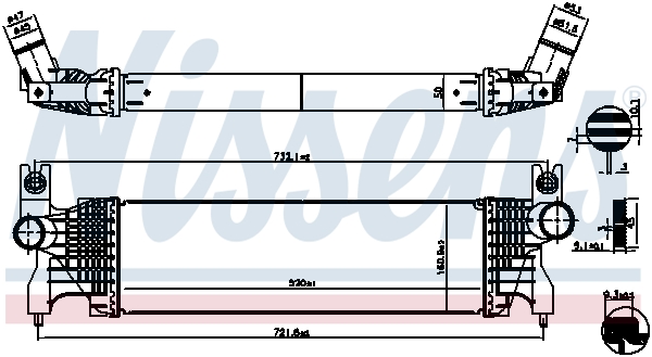 Chłodnica powietrza intercooler NISSENS 961556