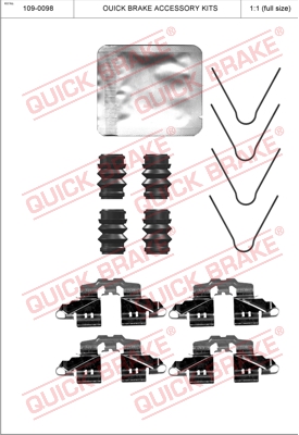 Zestaw akcesoriów montażowych  klocków hamulcowych QUICK BRAKE 109-0098