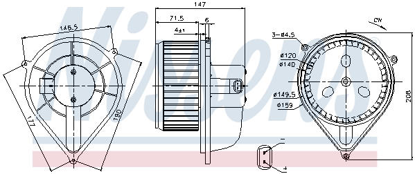 Silnik elektryczny dmuchawy NISSENS 87128