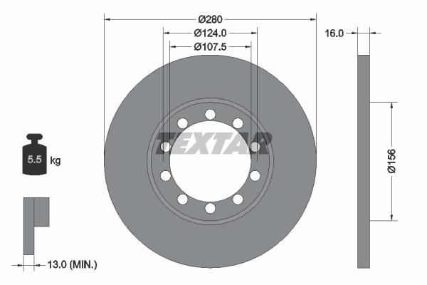 Tarcza hamulcowa TEXTAR 92152003