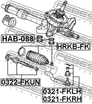 Poduszka przekładni kierowniczej FEBEST HAB-088