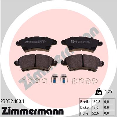 Klocki hamulcowe ZIMMERMANN 23332.180.1