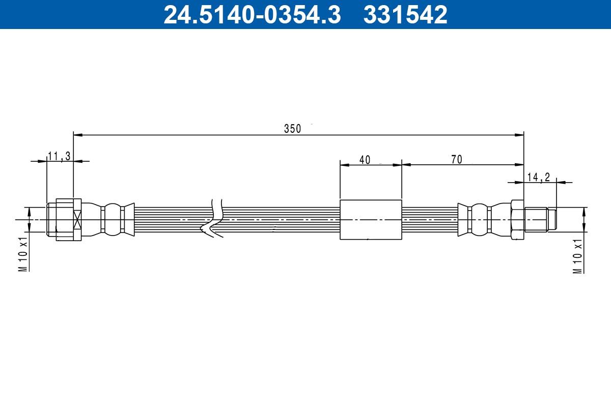 Przewód hamulcowy elastyczny ATE 24.5140-0354.3