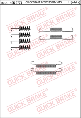 Zestaw montażowy szczęk hamulcowych QUICK BRAKE 105-0774