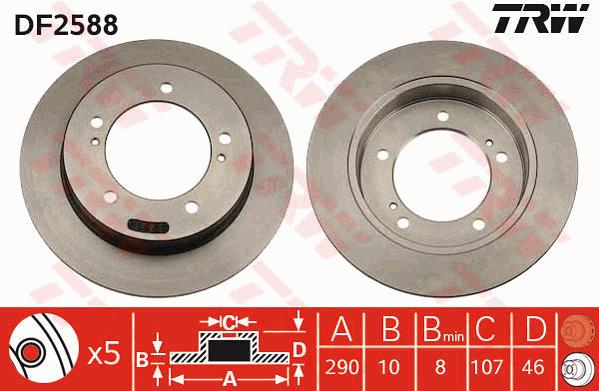 Tarcza hamulcowa TRW DF2588