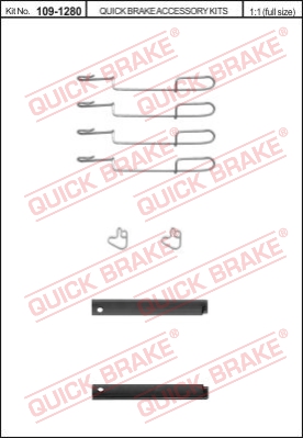 Zestaw akcesoriów montażowych  klocków hamulcowych QUICK BRAKE 109-1280