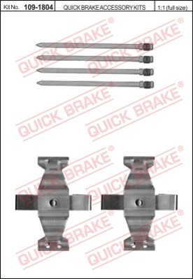 Zestaw akcesoriów montażowych  klocków hamulcowych QUICK BRAKE 109-1804