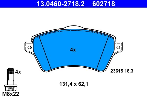 Klocki hamulcowe ATE 13.0460-2718.2