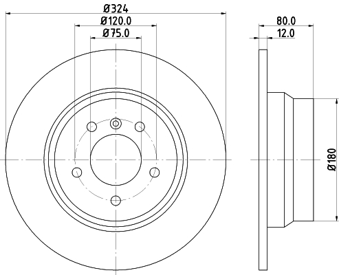 Tarcza hamulcowa HELLA PAGID 8DD 355 127-651