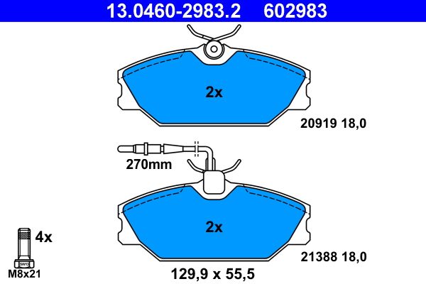 Klocki hamulcowe ATE 13.0460-2983.2