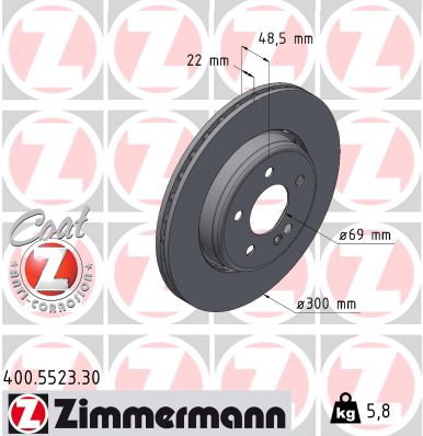 Tarcza hamulcowa ZIMMERMANN 400.5523.30