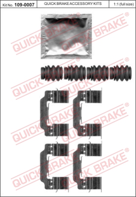 Zestaw akcesoriów montażowych  klocków hamulcowych QUICK BRAKE 109-0007
