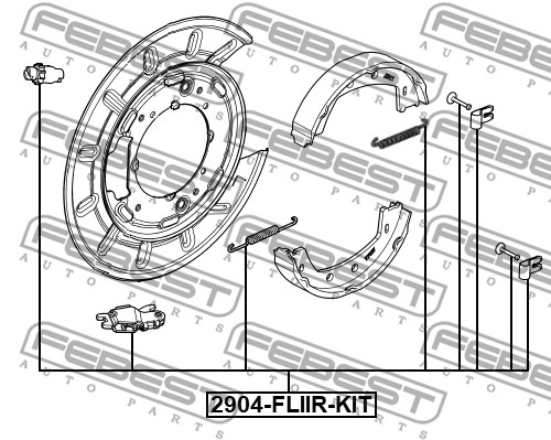Zestaw montażowy szczęk hamulcowych FEBEST 2904-FLIIR-KIT