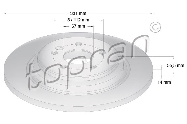 Tarcza hamulcowa TOPRAN 401 402