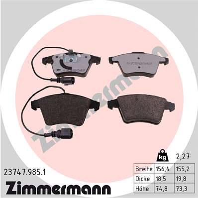 Klocki hamulcowe ZIMMERMANN 23747.985.1