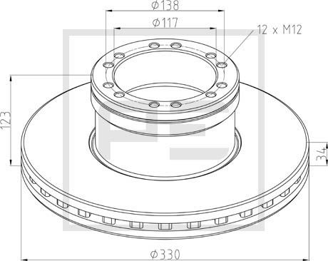 Tarcza hamulcowa PE AUTOMOTIVE 106.206-00A