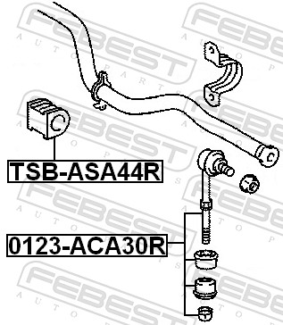 Zawieszenie, stabilizator FEBEST TSB-ASA44R