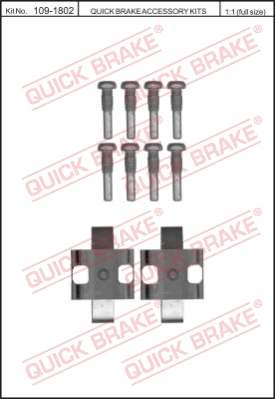 Zestaw akcesoriów montażowych  klocków hamulcowych QUICK BRAKE 109-1802