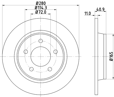 Tarcza hamulcowa HELLA 8DD 355 110-911