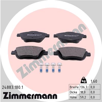 Klocki hamulcowe ZIMMERMANN 24883.180.1