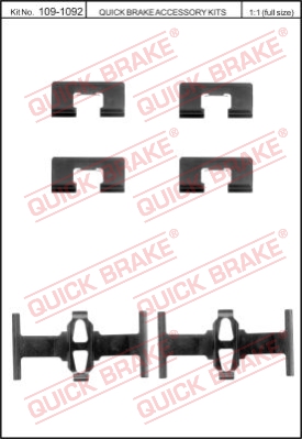 Zestaw akcesoriów montażowych  klocków hamulcowych QUICK BRAKE 109-1092