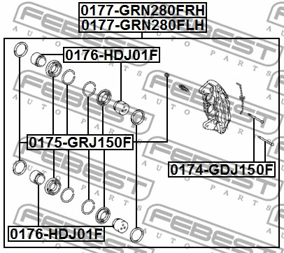 Zacisk hamulca FEBEST 0177-GRN280FLH