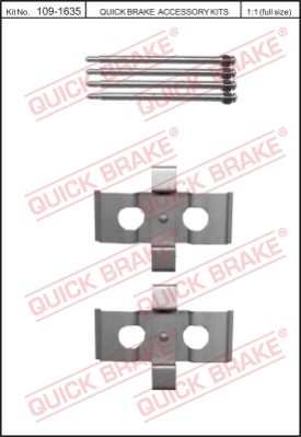 Zestaw akcesoriów montażowych  klocków hamulcowych QUICK BRAKE 109-1635