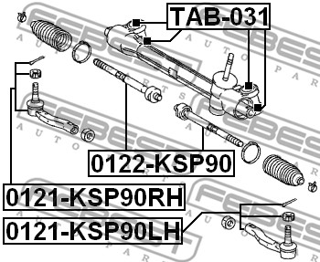Końcówka drążka kierowniczego FEBEST 0121-KSP90RH