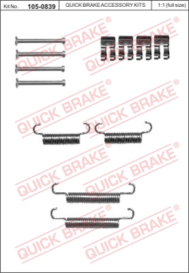 Zestaw montażowy szczęk hamulcowych QUICK BRAKE 105-0839