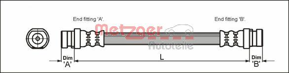 Przewód hamulcowy elastyczny METZGER 4111168