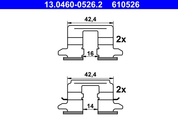 Zestaw akcesoriów montażowych  klocków hamulcowych ATE 13.0460-0526.2