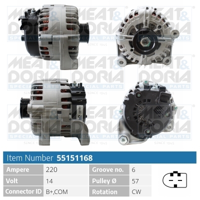 Alternator MEAT & DORIA 55151168
