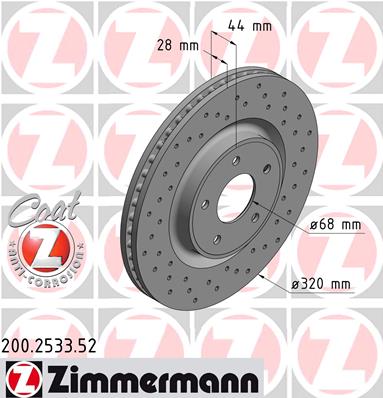 Tarcza hamulcowa ZIMMERMANN 200.2533.52