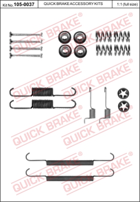 Zestaw montażowy szczęk hamulcowych QUICK BRAKE 105-0037