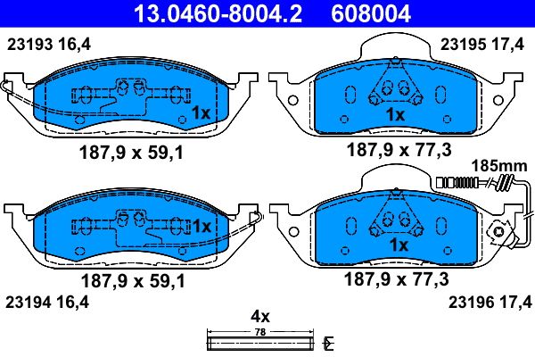 Klocki hamulcowe ATE 13.0460-8004.2