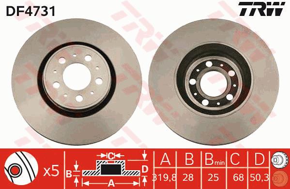 Tarcza hamulcowa TRW DF4731