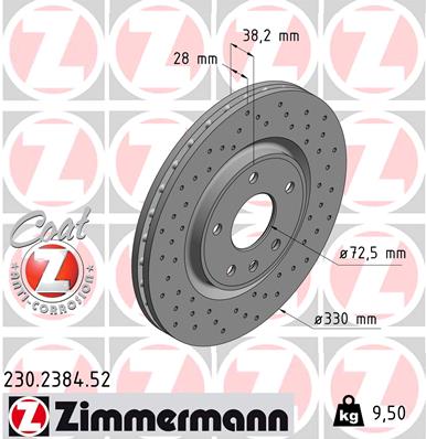 Tarcza hamulcowa ZIMMERMANN 230.2384.52